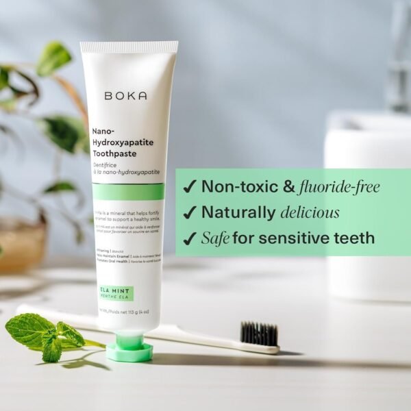 Boka Fluoride Free Toothpaste - Nano Hydroxyapatite, Remineralizing, Sensitive Teeth, Whitening - Image 2