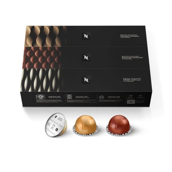 Nespresso Capsules Vertuo, Barista Flavored Pack, Medium Roast Coffee, 30